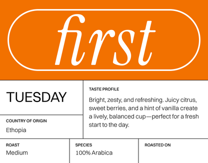Tuesday - Ethopia, Guji Coffee Beans