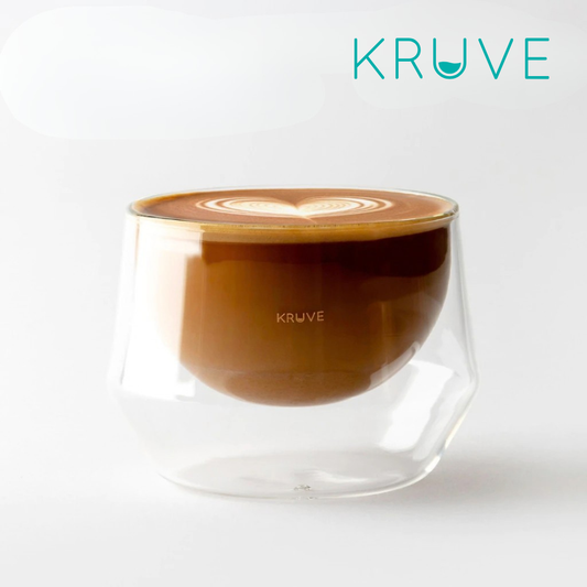 Kruve IMAGINE Milk Glass for Coffee Latte Art, Cappuccino, Insulated Double Wall, Hand-blown borosilicate glass