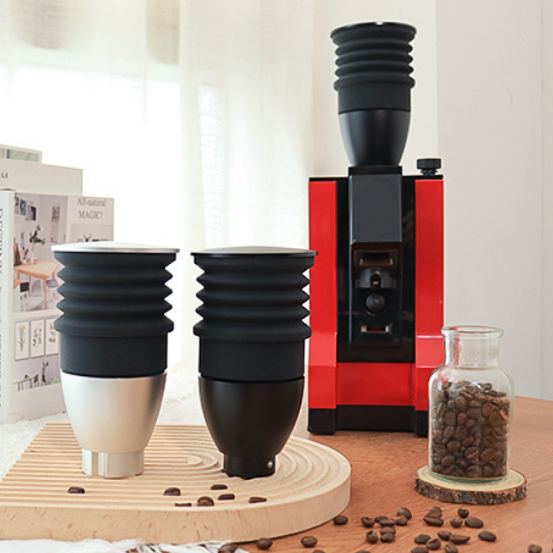 Aluminium Single Dose Hopper for Eureka Grinders, Built in Pump, Zero Retention, Fits most Eureka Grinders