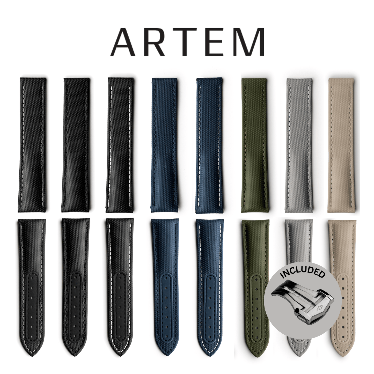Artem Loop-Less Sailcloth Watch Strap