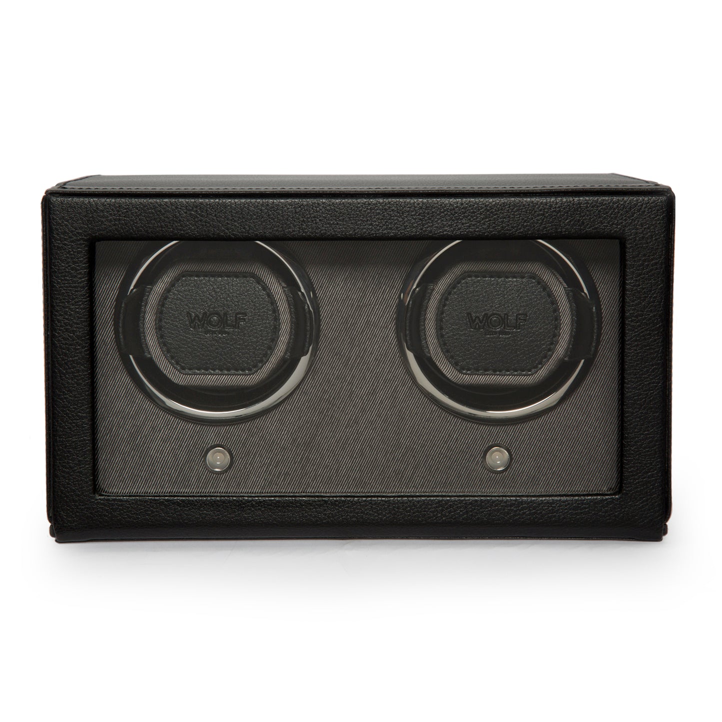 Premium Double Cub Watch Winder with Protective Cover by WOLF 1834 - Elegant Automatic Timepiece Maintenance Solution