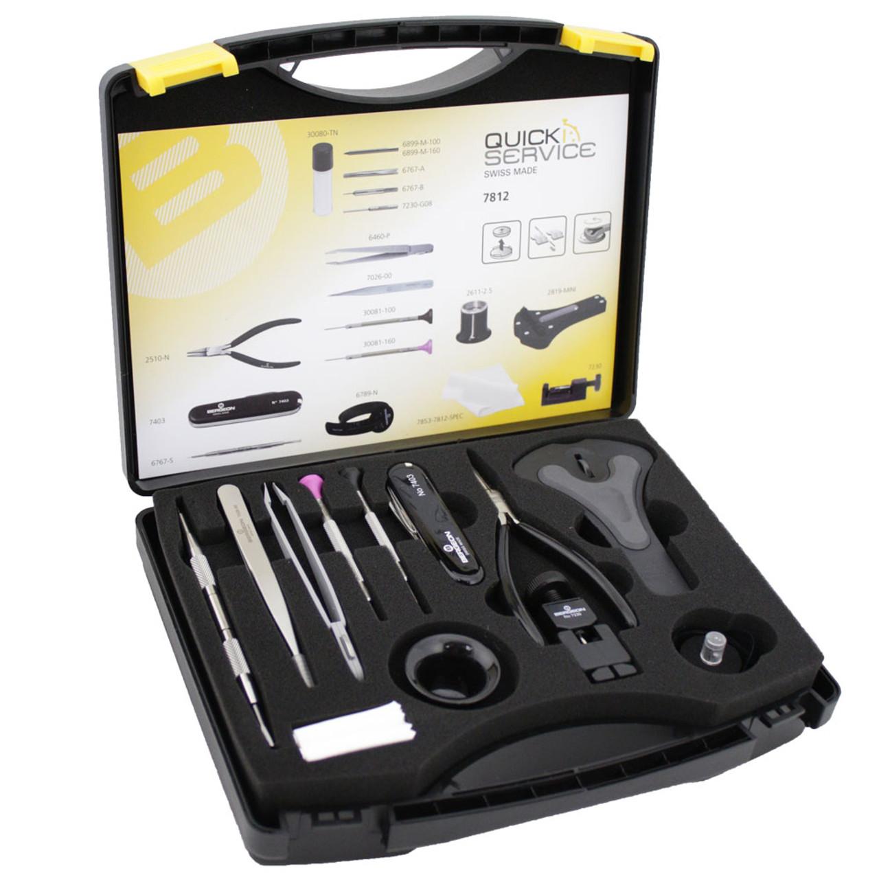 Bergeon 7812 Watchmakers Quick Service Kit, 12 Pieces Set with Carrying Case