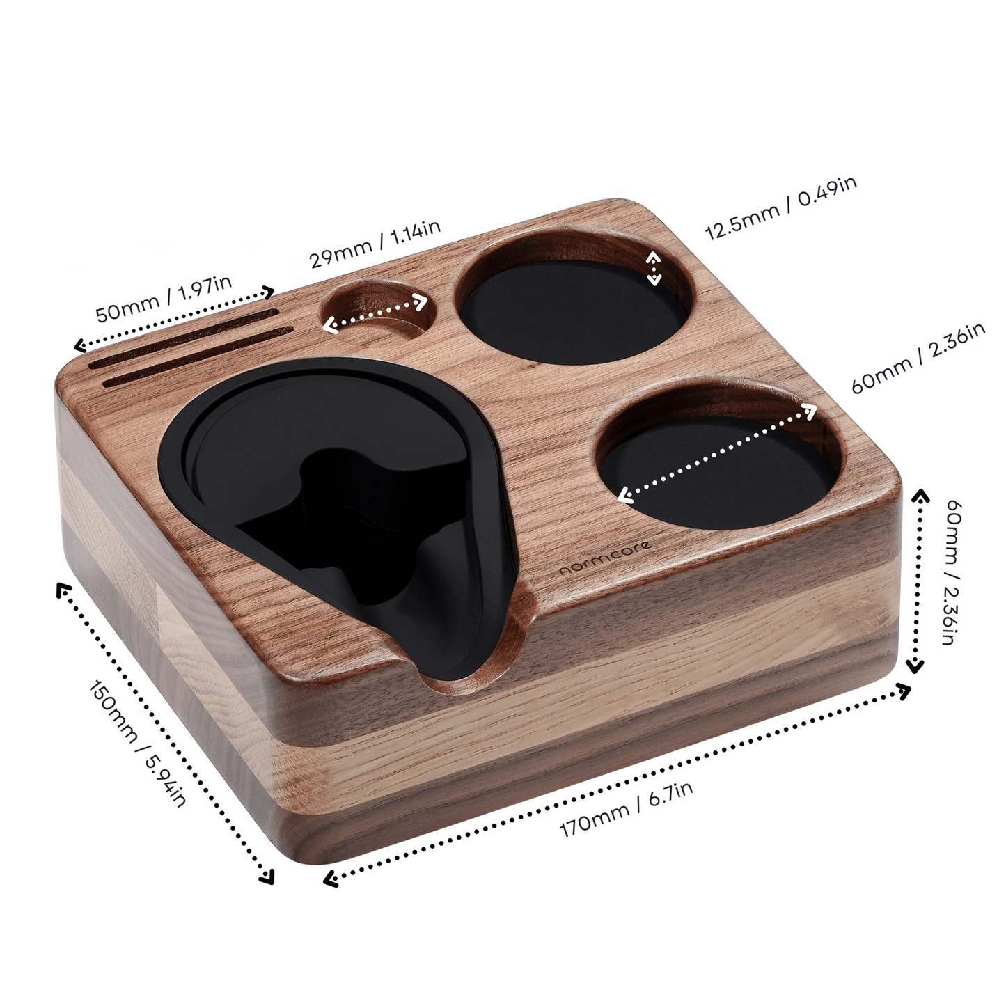 Normcore Wooden Compact Espresso Tamping Station: Durable Coffee Tamper Mat