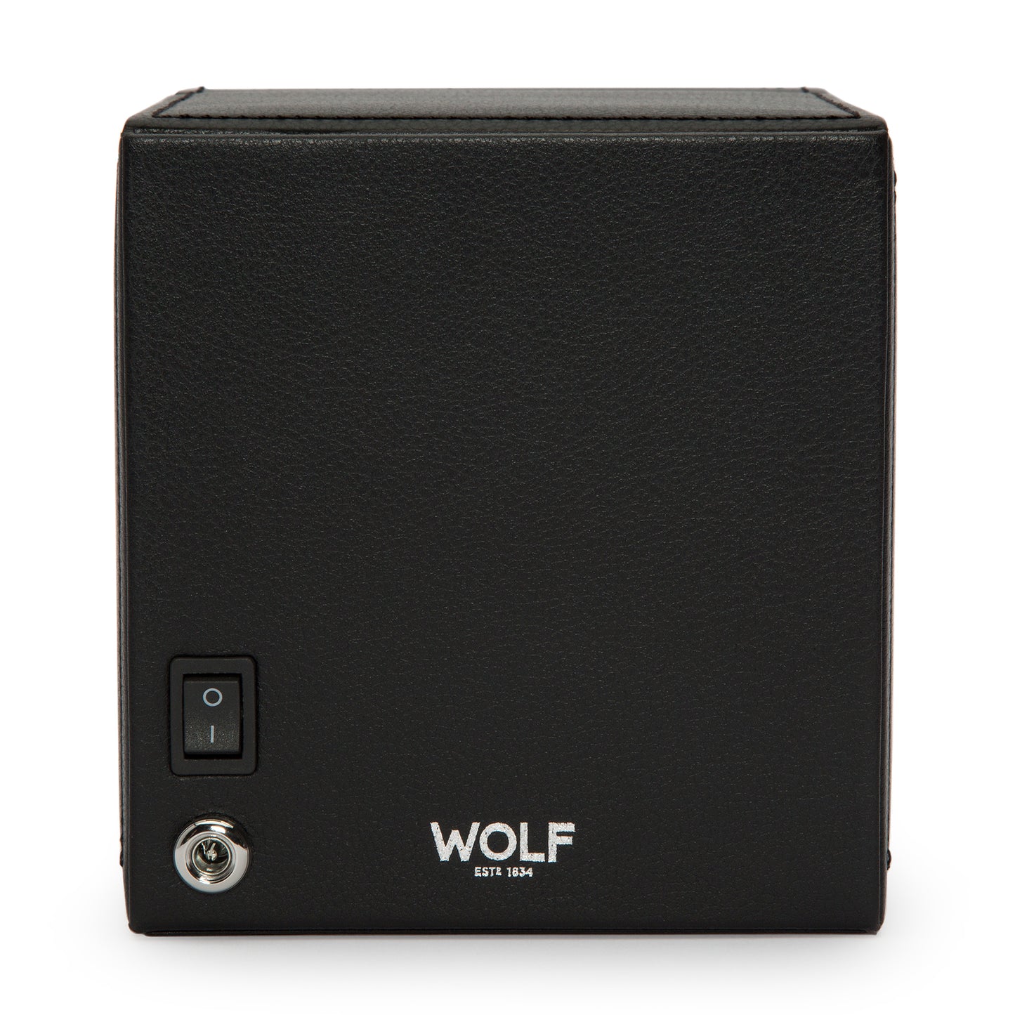 Premium Cub Watch Winder with Protective Cover by WOLF 1834 - Elegant and Efficient Automatic Watch Winding Solution