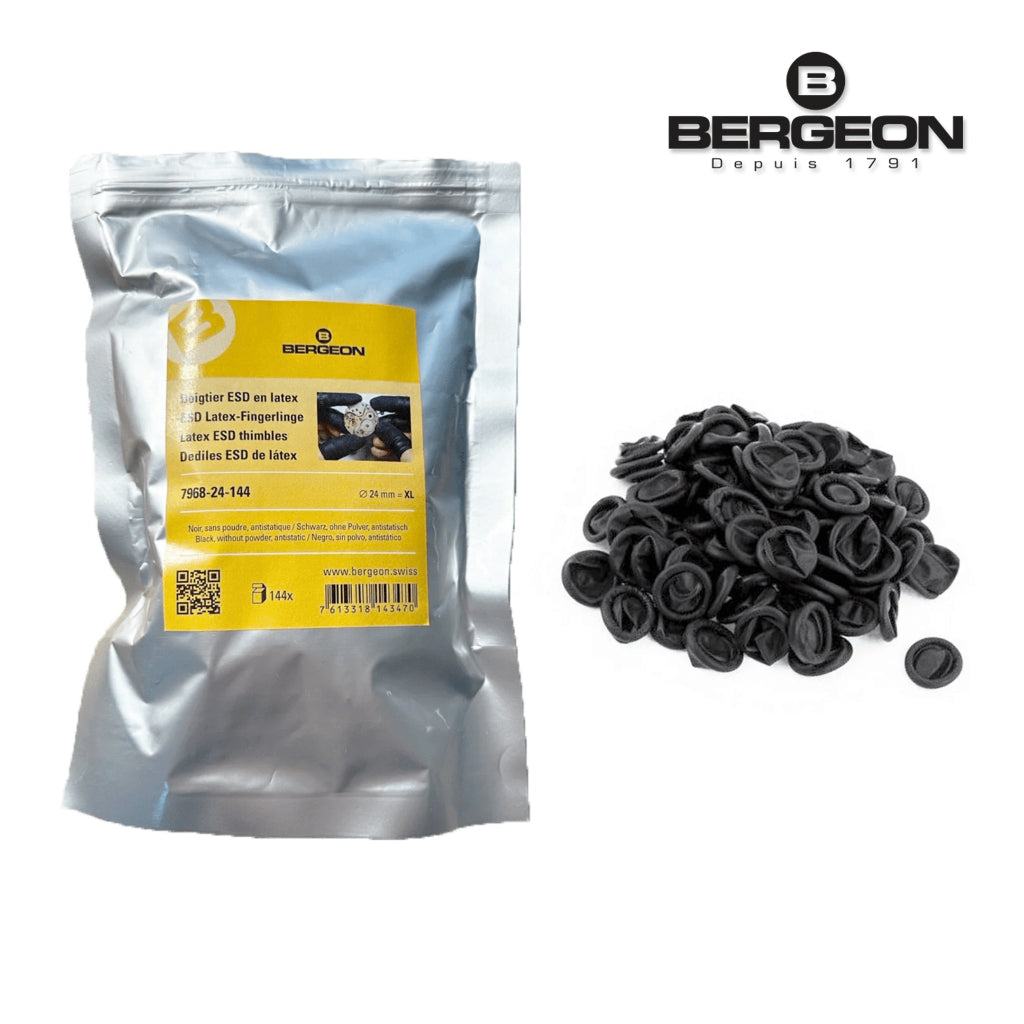 Bergeon 7968 Antistatic Latex Finger Cots for Watchmaking