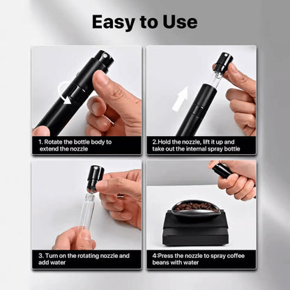 Retractable RDT Spray Bottle for Coffee Grinder Static Reduction