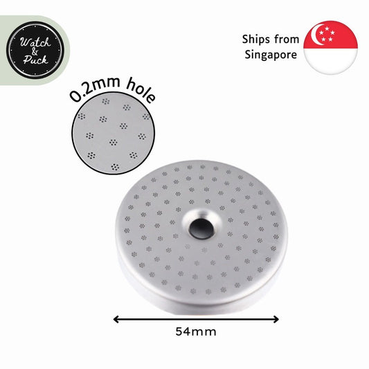 54mm Shower Screen Breville machine precision machined, 0.2mm hole, BES878 Barista Pro, BES870 Barista ExpressCompatible - Watch&Puck