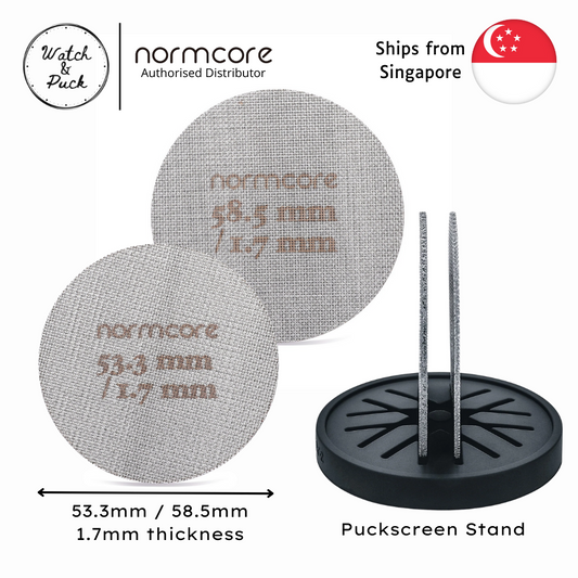 Normcore Puckscreen, 53.3mm 58.5mm width, 1.7mm thickness, 316 stainless steel, puck screen stand