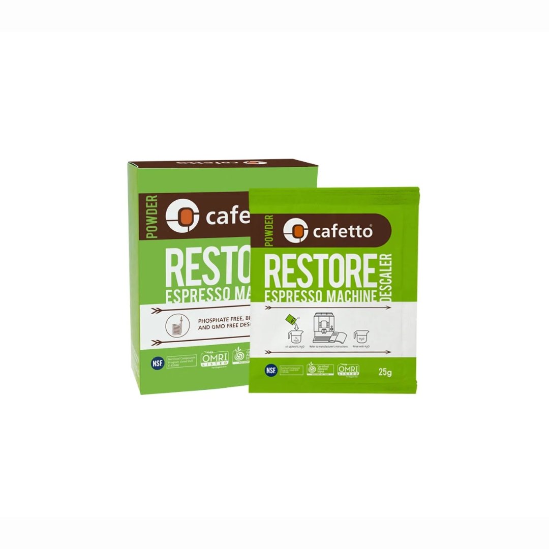 Cafetto Descale Powder Restore for Espresso Machines Cleaning, 25g sachet (6 packs) - Watch&Puck