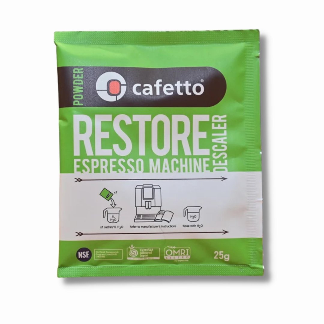Cafetto Descale Powder Restore for Espresso Machines Cleaning, 25g sachet (6 packs) - Watch&Puck
