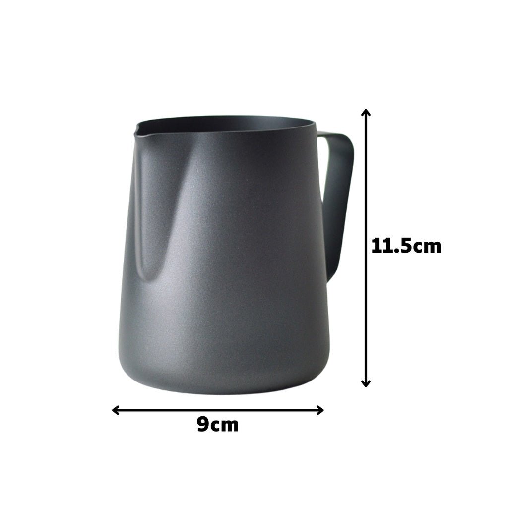 Milk Steaming Frothing Pitcher Jug, 600ml, Teflon Coated, Stainless Steel, Latte Art - Watch&Puck
