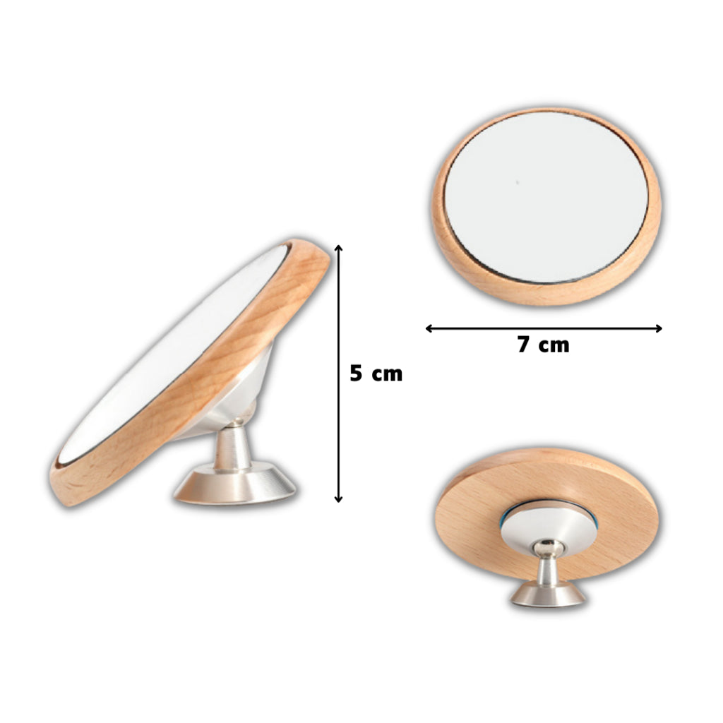 Espresso Shot Mirror with Magnetic Base, Soft Rubber Base, 7cm Mirror, for Bottomless Portafilter