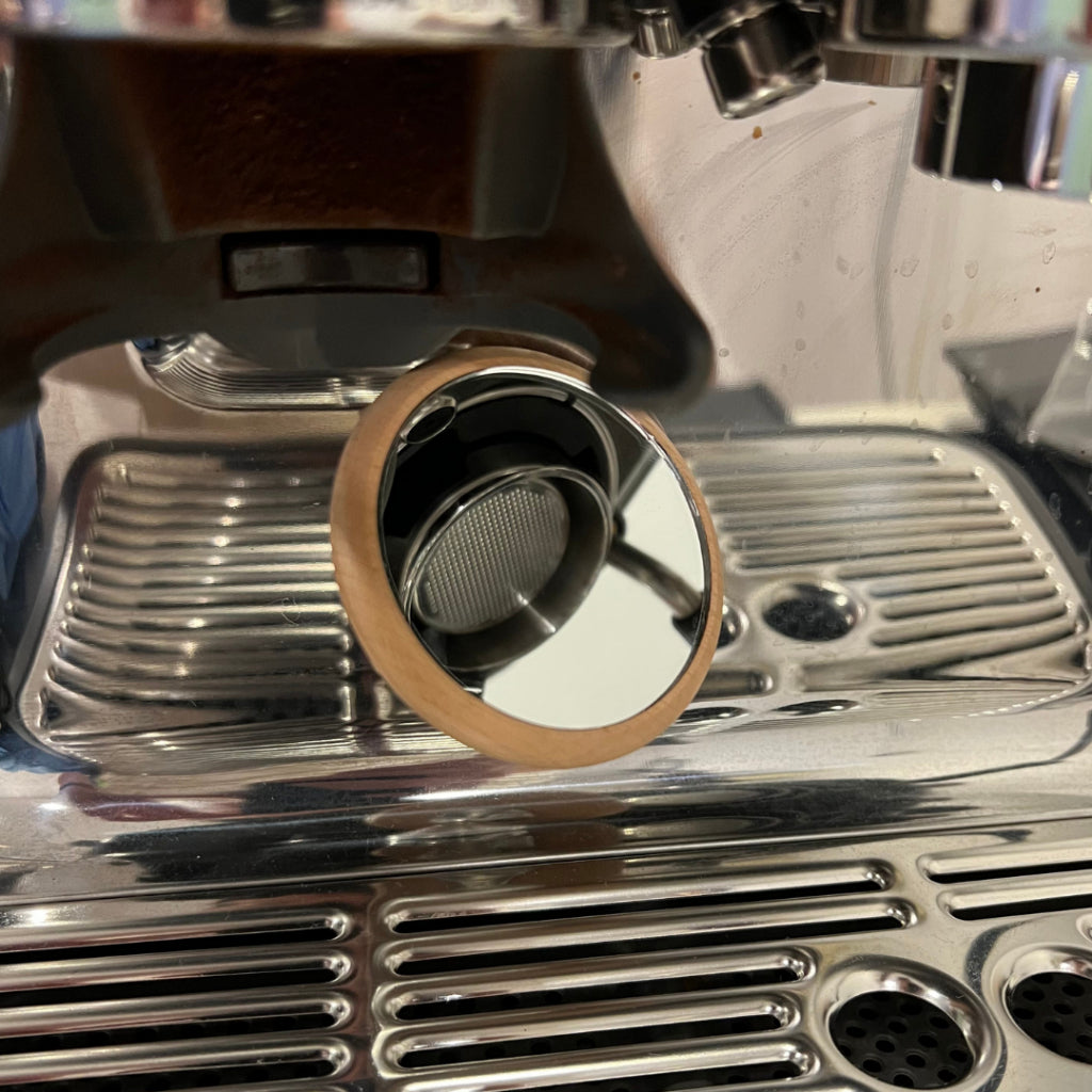 Espresso Shot Mirror with Magnetic Base, Soft Rubber Base, 7cm Mirror, for Bottomless Portafilter