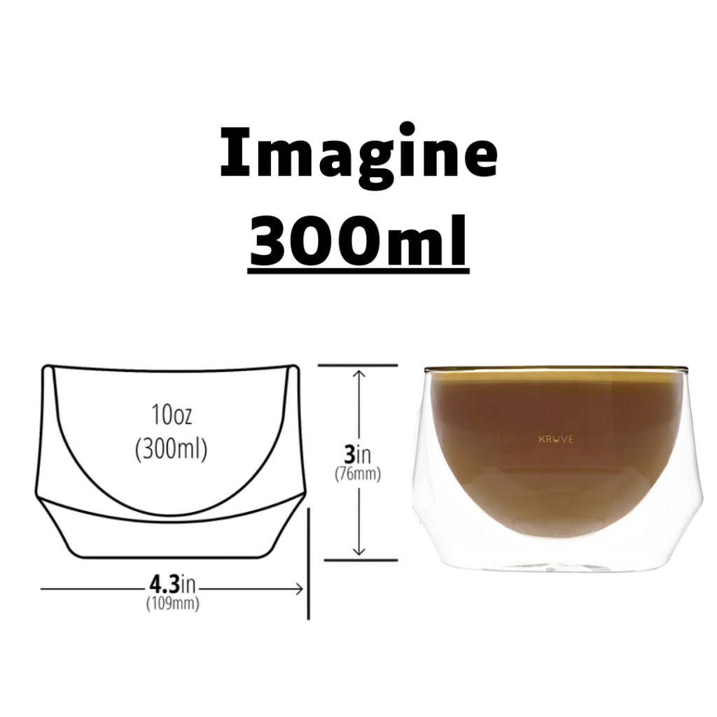 Kruve IMAGINE Milk Glass for Coffee Latte Art, Cappuccino, Insulated Double Wall, Hand-blown borosilicate glass