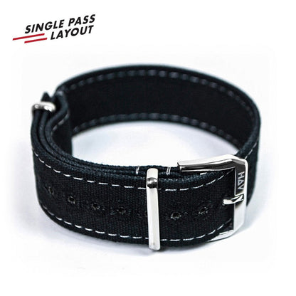 Haveston Corp. Canvas Series Watch Strap, 20mm, 22mm, Heavy weave Cotton Canvas, Stainless Steel Buckle